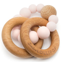 Bubble Silicone and Wood Rattle