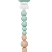 Colour Pop Silicone & Wood Pacifier Clip Grow Loulou Lollipop Mint 