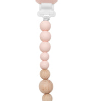 Colour Pop Silicone & Wood Pacifier Clip Grow Loulou Lollipop Pink Quartz 