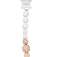 Colour Pop Silicone & Wood Pacifier Clip Grow Loulou Lollipop White 