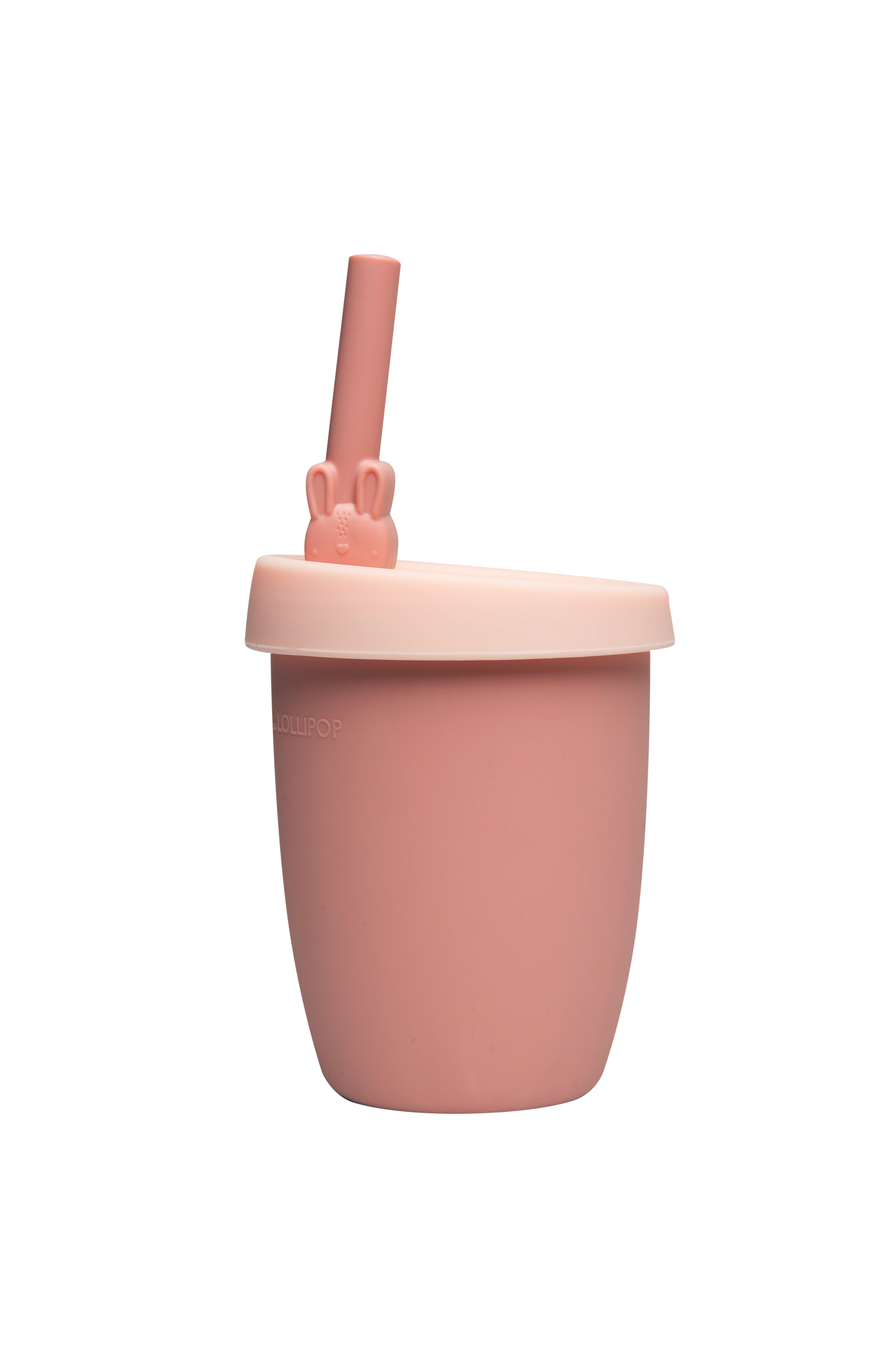 Silicone Cup with Lid + Straw, Sand by Bugandbeankids