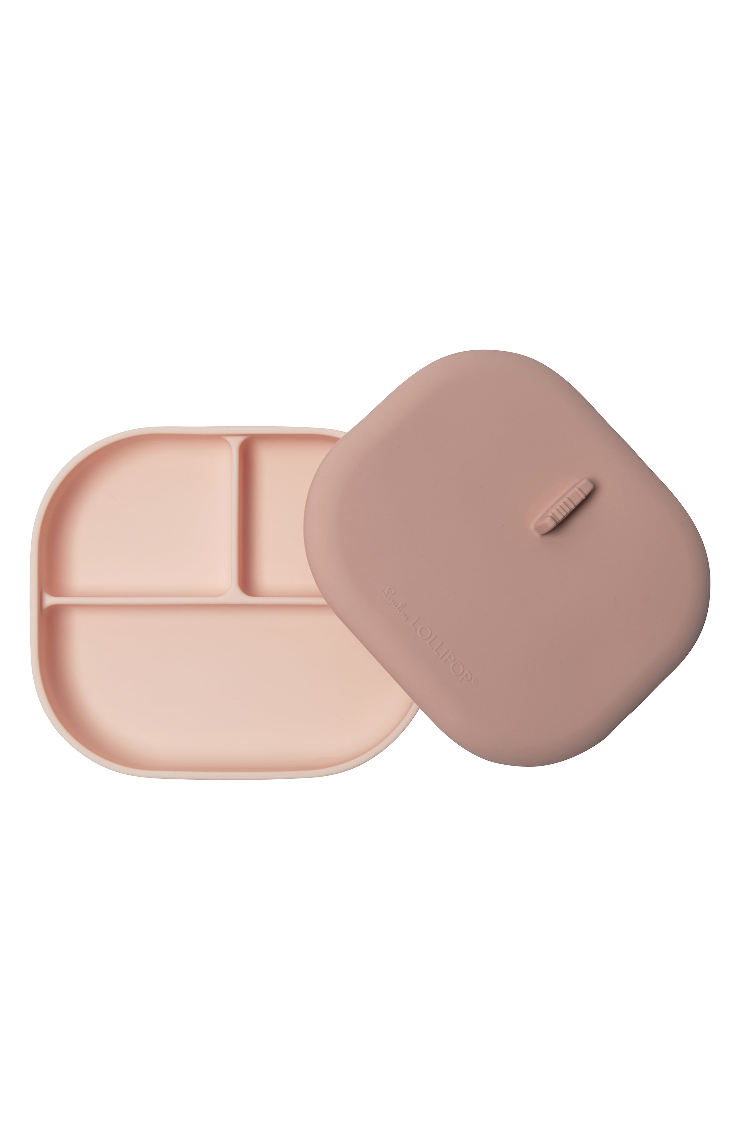 Born To Be Wild Divided Plate with lid Eat Loulou Lollipop Blush Pink 