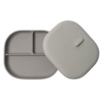 Born To Be Wild Divided Plate with lid Eat Loulou Lollipop Silver Grey 