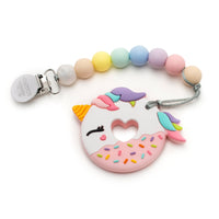 Silicone Teether Set Grow Loulou Lollipop Pink Unicorn Donut 