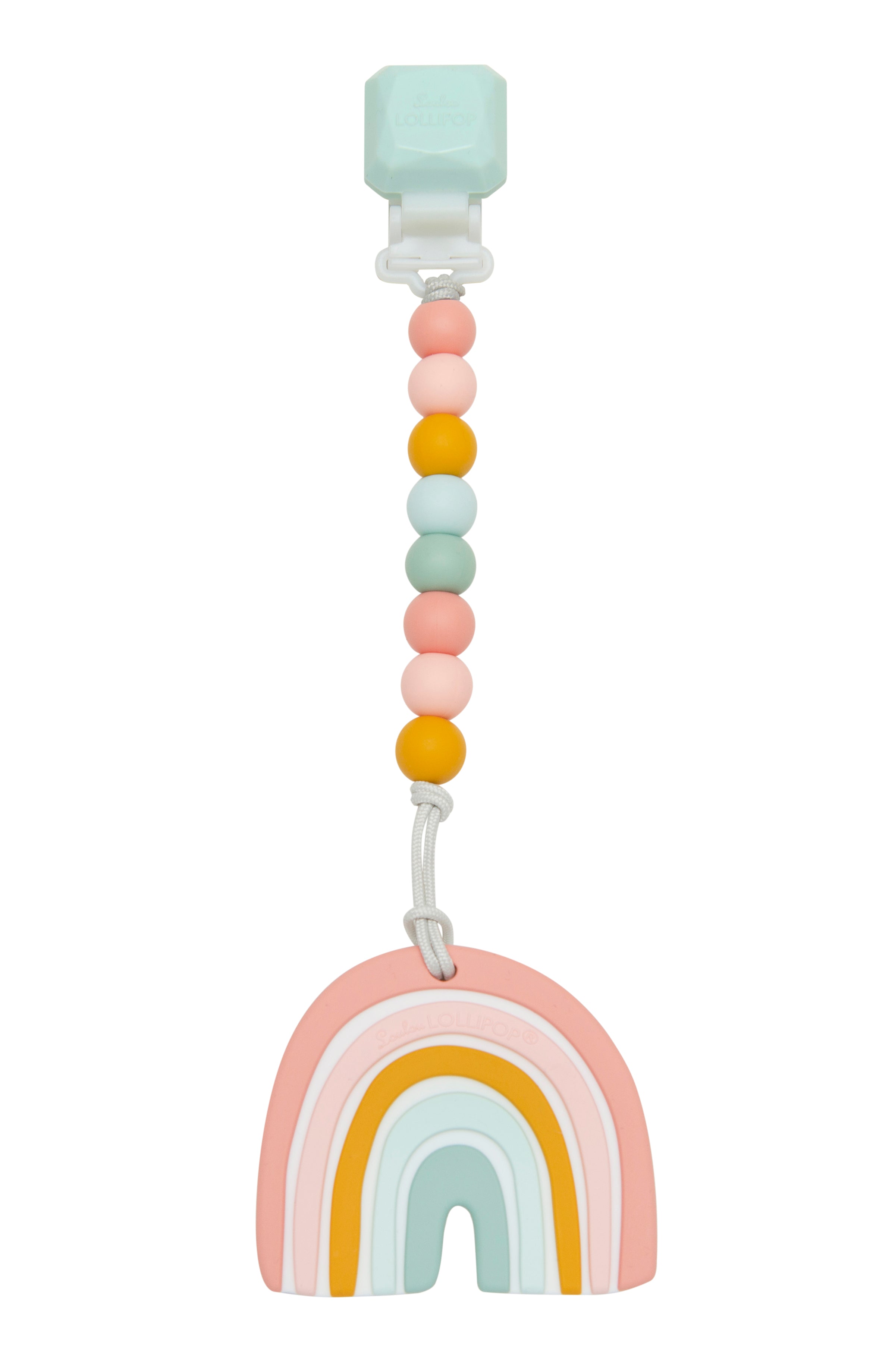 Silicone Teether GEM Set Grow Loulou Lollipop Pastel Rainbow 