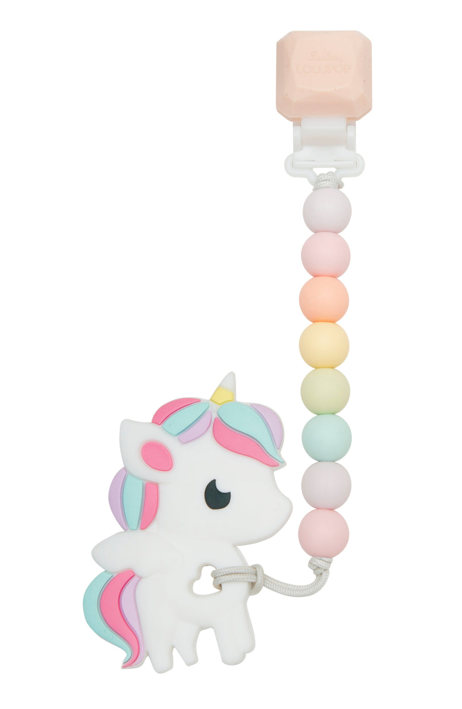 Silicone Teether GEM Set Grow Loulou Lollipop Rainbow Unicorn 