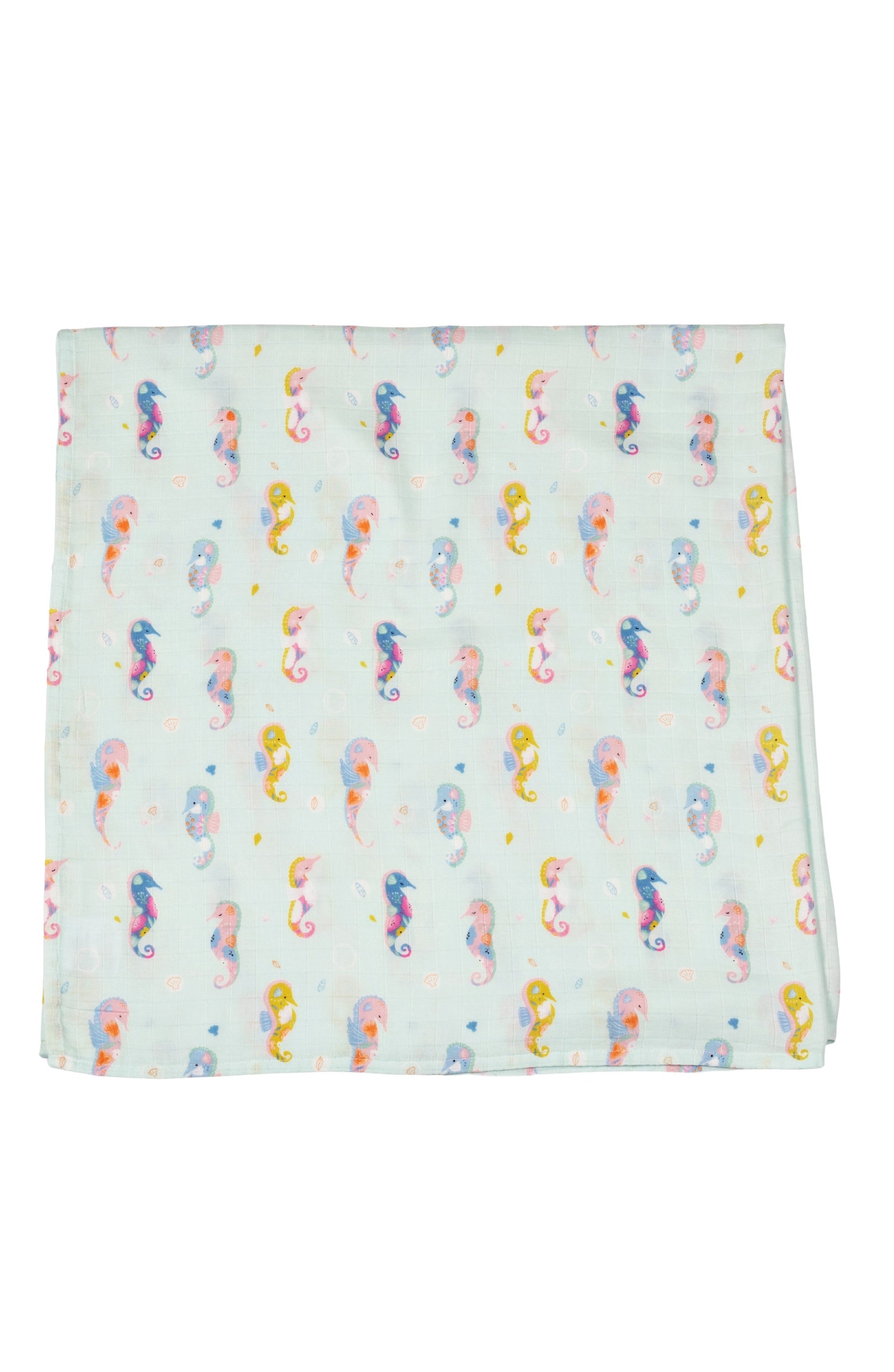 Muslin Swaddle Sleep & Swaddle Loulou Lollipop Painterly Seahorse