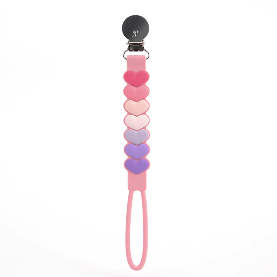 Beadless Pacifier Clip Grow Loulou Lollipop Sweetheart Pink 